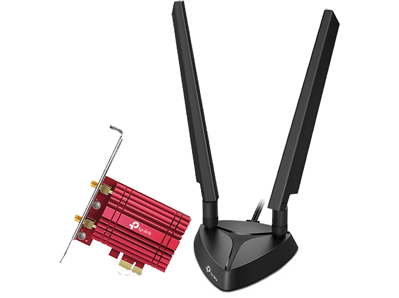 TP-Link Wi-Fi 6 Bluetooth 5.2 5400 Mbit/s Negro y Rojo