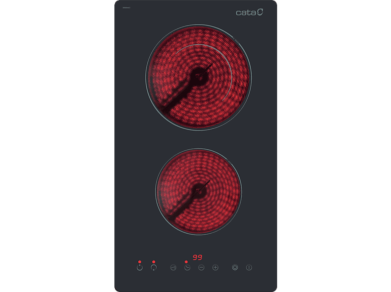 Cata TD 3002 BK 2 Zonas Zona Grande 19 cm  Control Táctil Negro