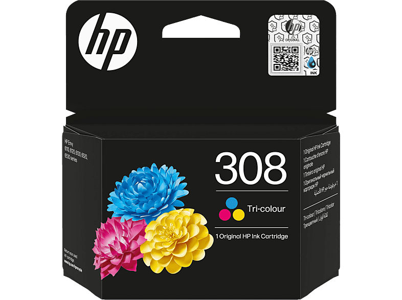 HP 308 7FP20UE 3 ml 120 páginas Tricolor (Cian Magenta y Amarillo)