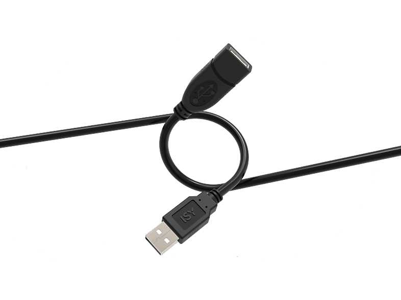ISY IUC-1021 USB 2.0 USB-A a USB-A 3m 480 Mbps Negro