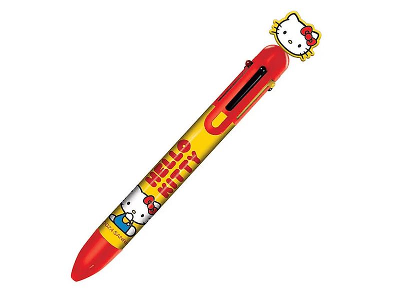 Sherwood Hello Kitty Multi Colour Pen 6 colores Disco giratorio parte superior Licencia oficial