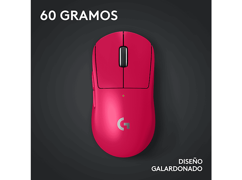 Logitech G Pro X Superlight 2 Lightspeed Inalámbrico-USB 32.0000ppp PC-Mac Botones personalizables Sensor Hero Magenta
