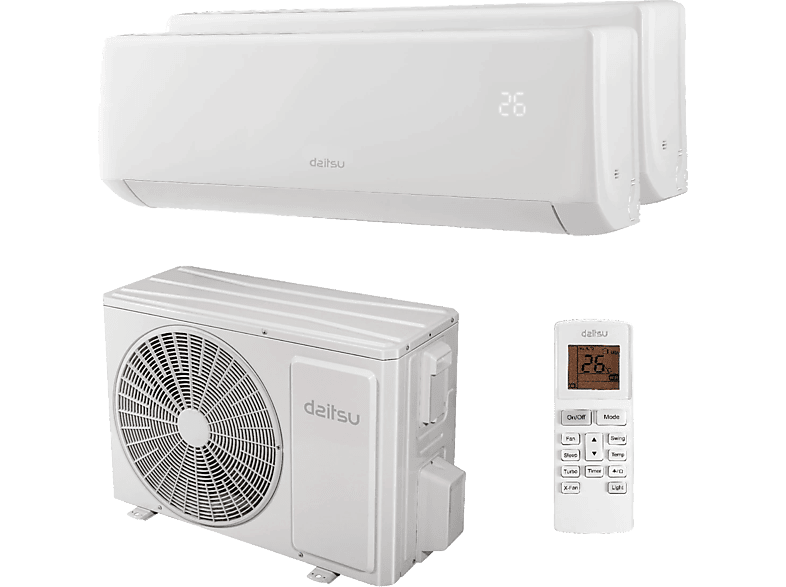 Daitsu DSM-9U2KDB Split 2x 1 2.150 fg/h + 2.150 fg/h Bomba de calor Blanco