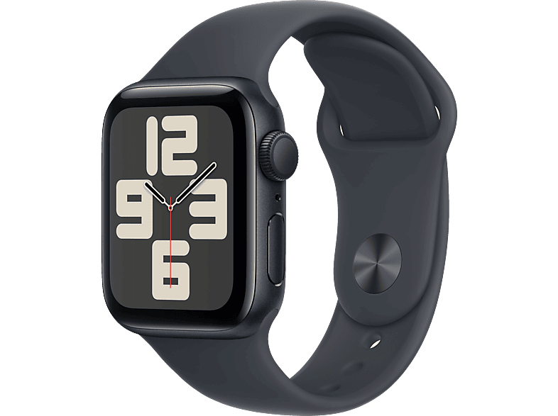Apple Watch SE (2024) GPS + Cellular 40 mm Caja de aluminio Medianoche Vidrio delantero Ion-X Correa deportiva Medianoche Talla M/L