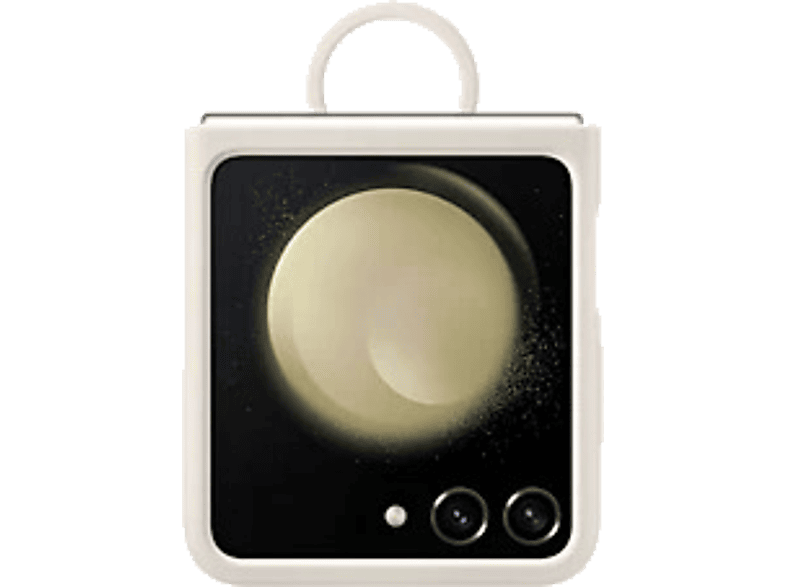 Samsung Para Samsung Galaxy Z Flip5 Silicona Con anillo Plegable Crema