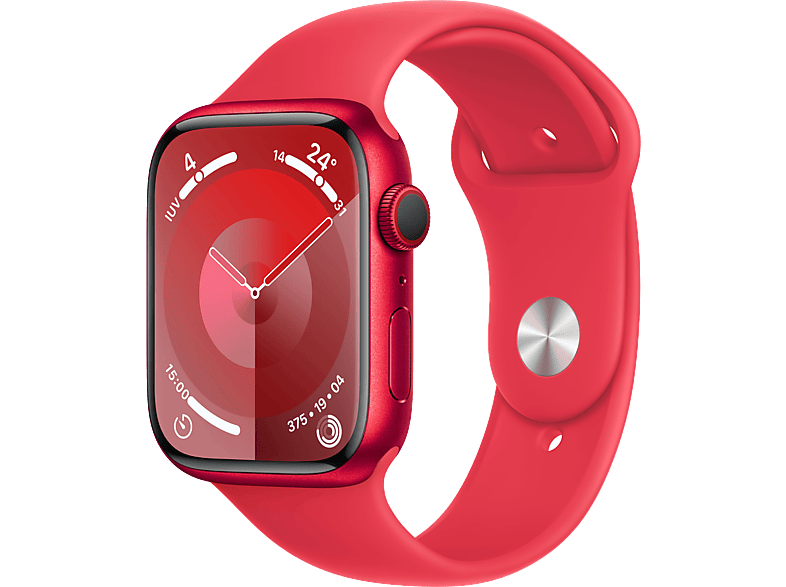 Apple Watch Series 9 (2023) GPS+CELL 45 mm Gesto de doble toque Caja de aluminio roja Correa deportiva (PRODUCT)RED Talla S/M