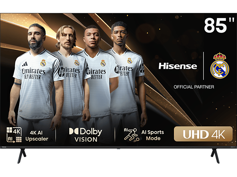Hisense 85A6N UHD 4K Smart TV HDR 10+ Dolby Vision Control por Voz Modo Juego IA Negro