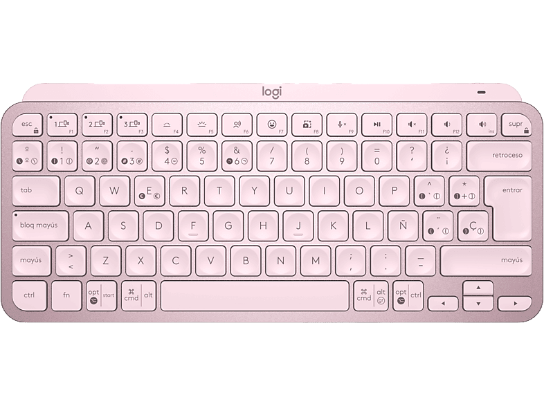 Logitech MX Keys Mini Para Apple Mac/Windows Bluetooth Retroiluminación Botones easy-switch USB-C Carga rápida Rosa