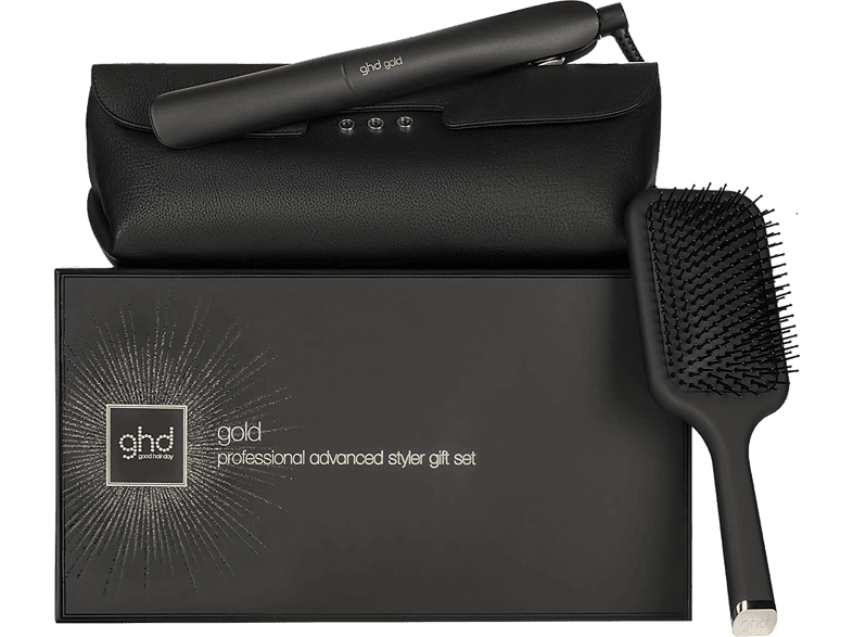 GHD Gold Pack con cepillo Cerámica 185 °C Tecnología Dual Zone Negro