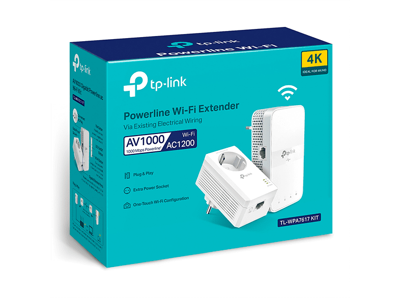 TP-Link TL-WPA7617 KIT Pack de 2 unidades 1000 mbps Doble Banda AC1200 Gigabit Blanco