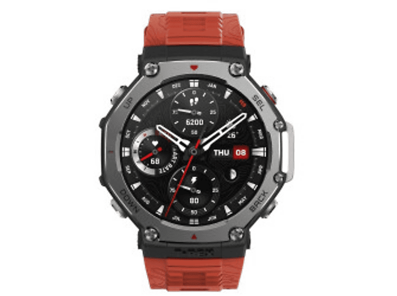 Amazfit T-Rex 3 1.5 AMOLED Táctil 27 días Autonomía Silicona Compatible iOS/Android Lava Red