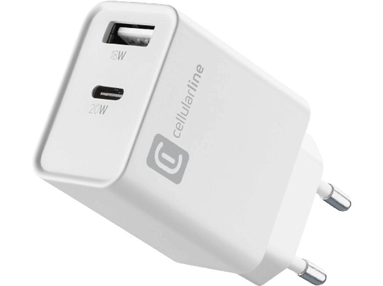 CellularLine ACHOTHUSB2PD20WW 20 W Super Fast Charging Sin Cable Blanco