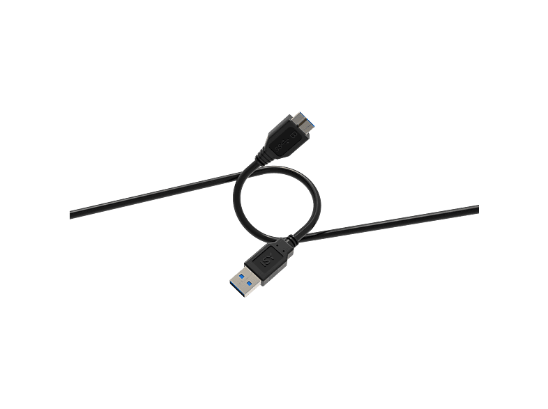 ISY IUC-1012 USB-A a microUSB 3.0 0.75 m Negro