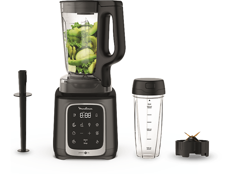 Moulinex InfinyMix+ LM91HD 1600 W 2.6 L 6 Cuchillas 10 velocidades Tecnología Powelix 5 Programas Vaso Tritan Titanio