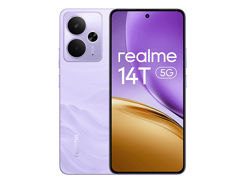 realme 14T Lightning Purple 256 GB 8 GB RAM 6.67 AMOLED Dimensity 6300 5G Chipset 6000 mAh Incluye Cargador