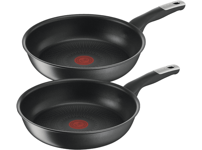 TEFAL Jordi Cruz G2550S2B 20 y 26 cm 2 unidades Revestimiento Titanium Antirrayaduras Tecnología Thermo-Fusion Aluminio Negro