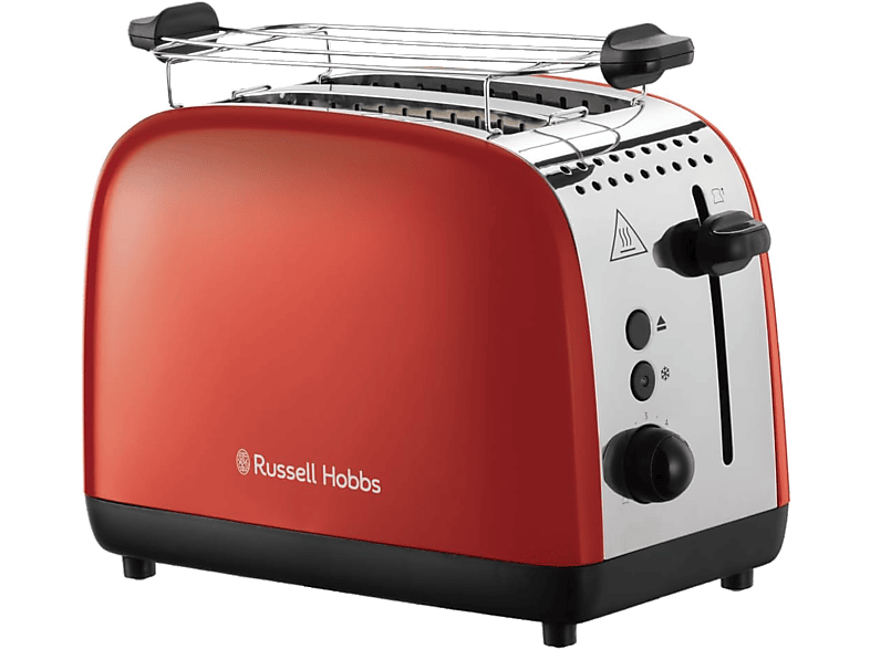 Russell Hobbs Colours Plus 1600 W 2 Ranuras Extra Largas 6 Niveles de Tostado Red