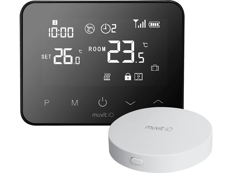 Muvit IO Termostato Inteligente cableado y hub para internet Muvit IO Home Negro