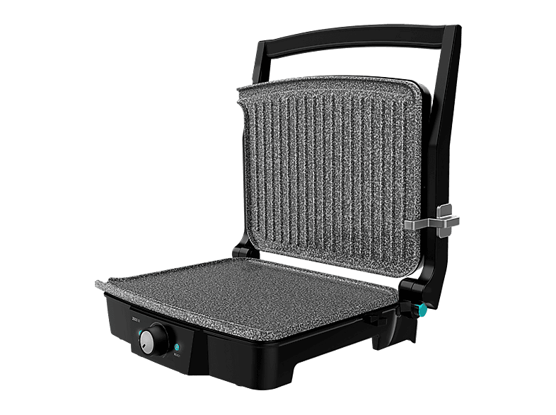 Cecotec Rock'nGrill 2000 Stone Ceramic Mix&Grill 2000 W Apertura 180º Revestimiento piedra RockStone Recogegrasas Negro