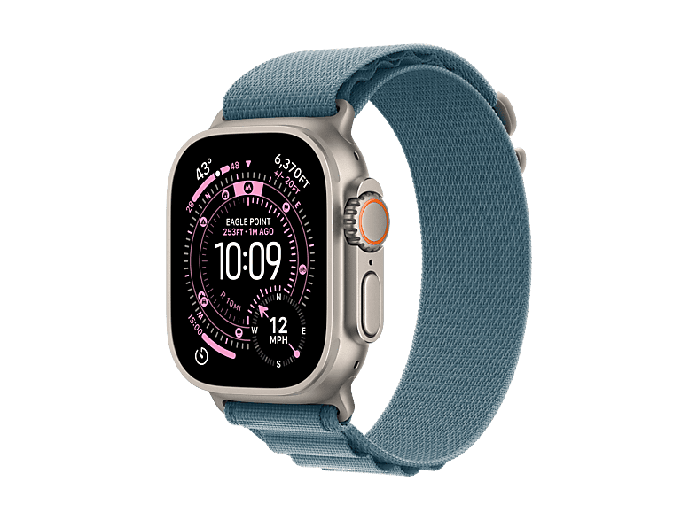 Apple Watch Ultra 3 (2025) GPS+CEL 49 mm Caja de Titanio Natural Correa Alpine Loop Azul claro L Calidad del sueño Via satélite 42h Autonomía