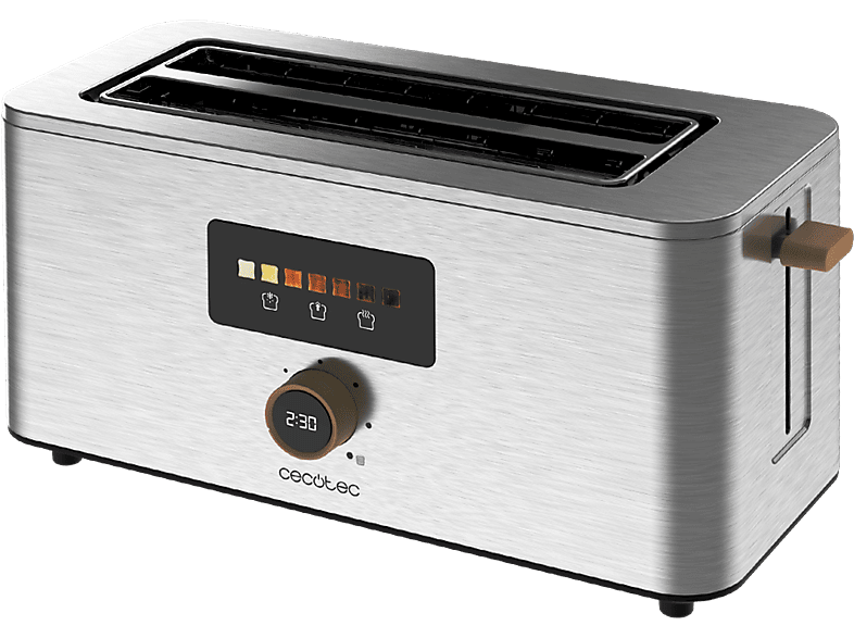 Cecotec Touch&Toast Extra Double 1500 W 2 ranuras 4 rebanadas 7 niveles Pantalla táctil Inox