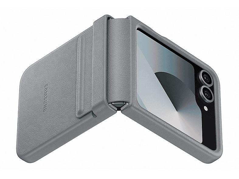 Samsung Kindsuit Case Compatible con Samsung Galaxy Z Flip6 Cuero Vegano Gris