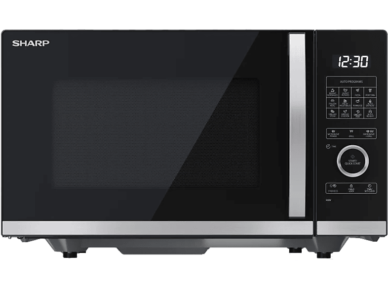 Sharp YC-QG254AE-B 900 W 10 Niveles de Potencia 25 l Control Semidigital Sin Plato Giratorio Negro
