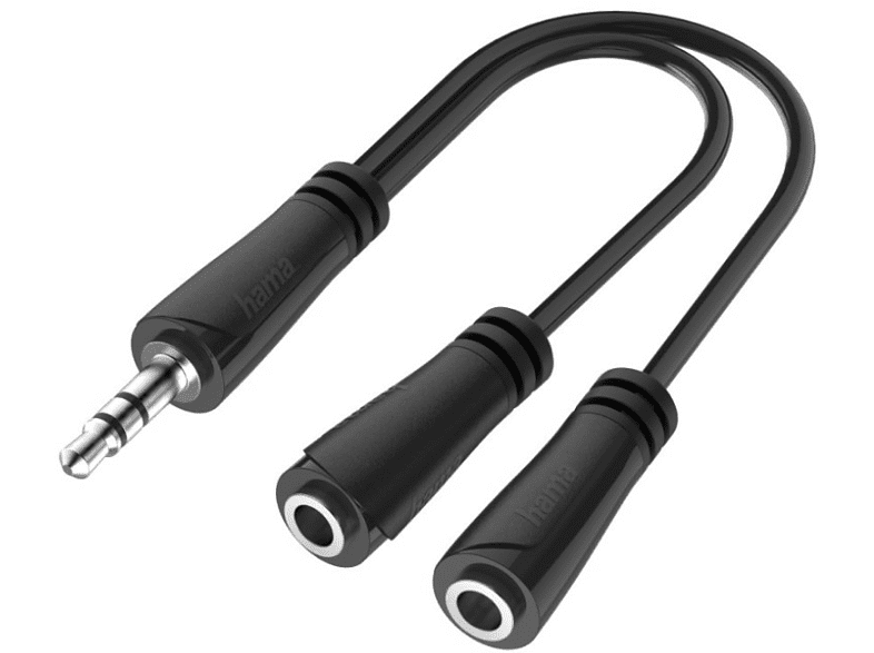Hama 00200349 De Jack de 3.5 mm a 2x Jack de 3.5 mm Negro