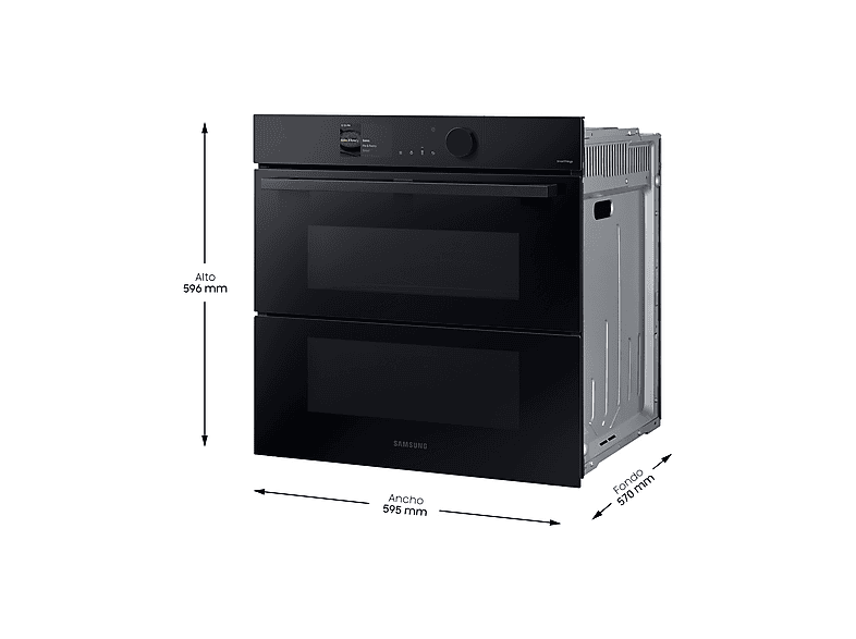 Samsung NV7B6795JAK/U1 Dual Cook Steam™ Multifunción Pirolítico 76 l 59.5 cm WiFi Puerta Fléxible Negro
