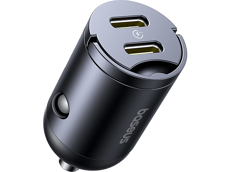 Baseus Tiny Star Mini 30W 2x Tipo-C Carga rápida Multidispositivo Con pestaña de extracción Universal Negro Cosmic
