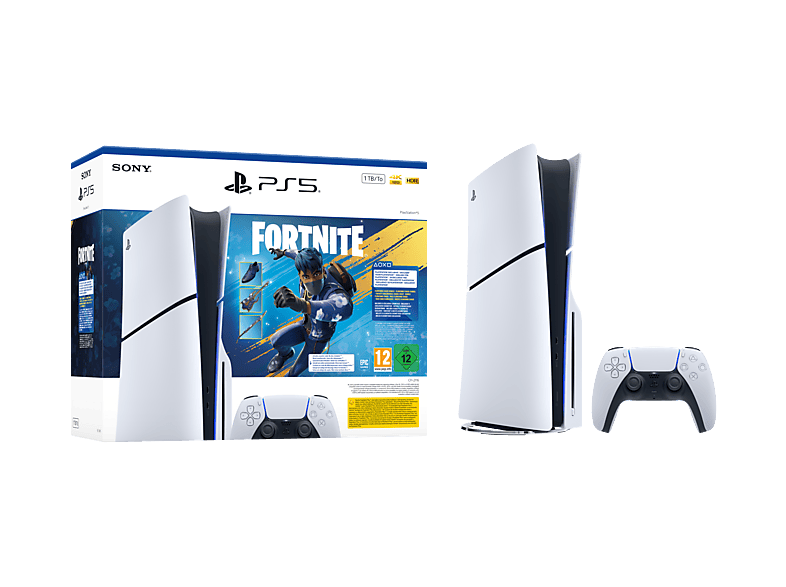 Sony PS5 Slim Standard 1 TB SSD 4K 1 mando Chasis E Blanco + Pack Fortnite Flowering Chaos (código de descarga)