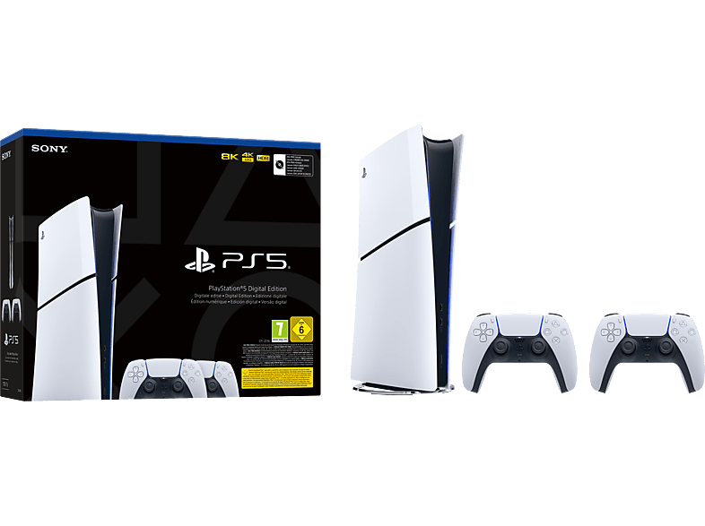 Sony PlayStation 5 Slim Digital Edition 1 TB SSD 4K 2 mandos Chasis D Blanco