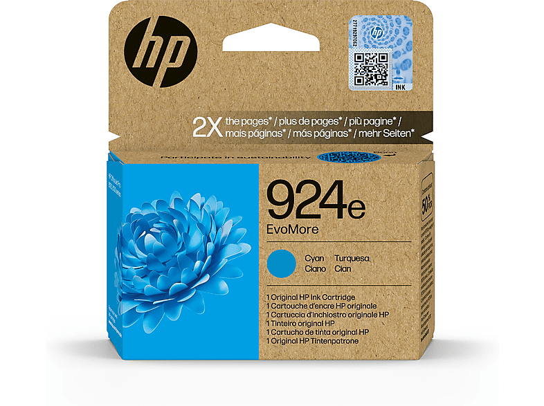 Cartucho de Tinta Original HP EvoMore 924e cian