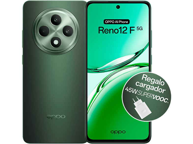 OPPO Reno 12 F 5G Black Green 256 GB 8 GB RAM 6.67 AMOLED Full HD+ 120 Hz Mediatek Dimensity 6300 5G 5000 mAh Android