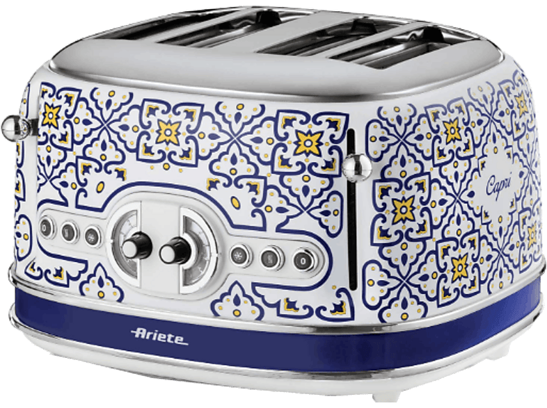 Ariete Capri 1630W 4 Ranuras 4 Rebanadas 6 Niveles de Tostado Azul/Blanco
