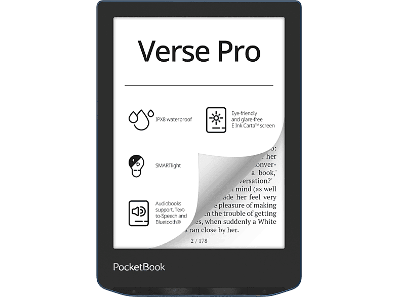 Pocketbook Verse Pro 6 E Ink Carta™ 16 GB RAM SMARTlight 300 DPI Azure