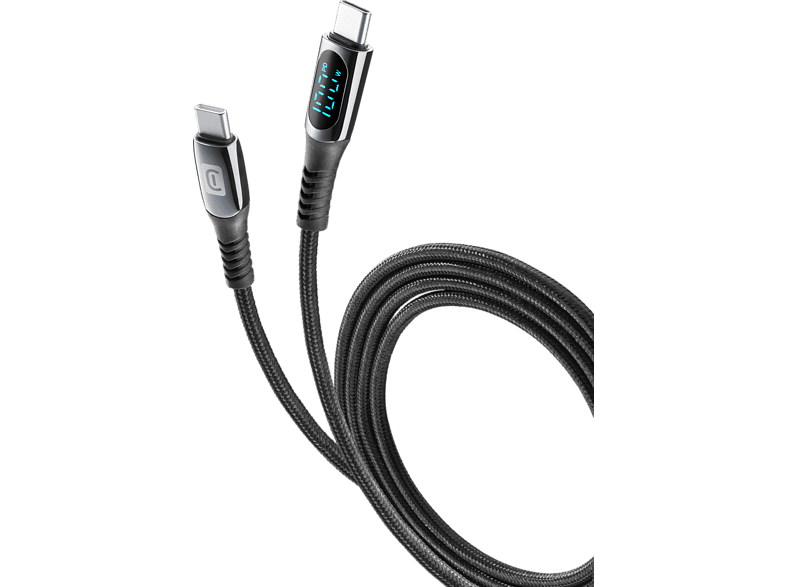 CellularLine USBDATADISC2CTAB2K Con pantalla USB-C a USB-C 2 m 100 W Negro
