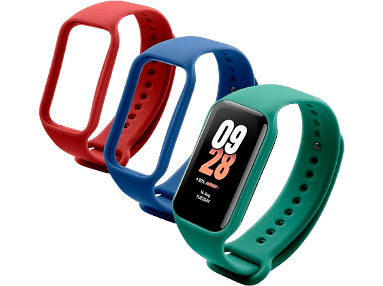 CellularLine KITBAND1XIAO8ACT Kit 3 correas Para Xiaomi Mi Smart Band 8 Active Silicona Azul/ Verde / Rojo