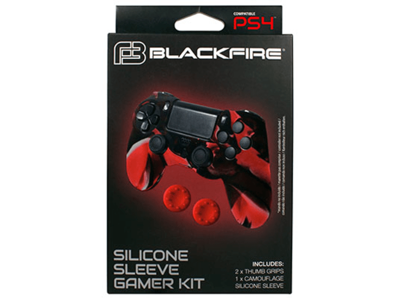 Ardistel Blackfire Gamer Funda para mando PS4 + 2 Grips Rojo Azul