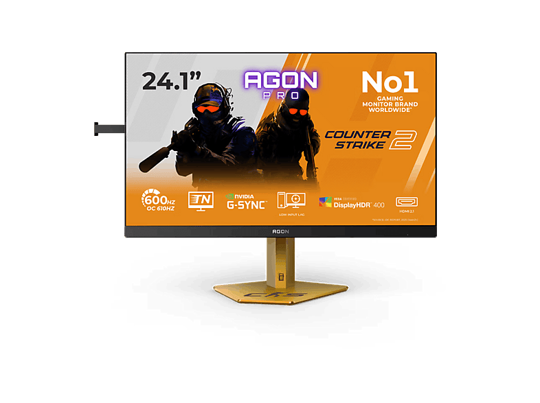 AOC CS24A 24.1 Full-HD 610 Hz 0.5 ms TN (Twisted Nematic) Altura Ajustable Adaptive Sync y G-Sync Compatible Negro/Naranja