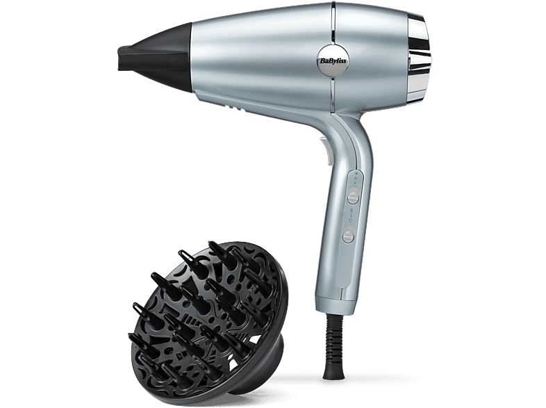 Babyliss Hydro Fusion 2100 W Sistema iónico dual Hidratación y brillo 3 temperaturas 2 velocidades Difusor D773DE Azul