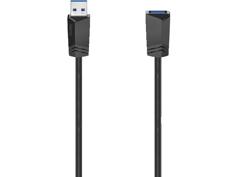 Hama 00200628 De conector USB-A a enchufe USB-A Doble Blindaje 1.5 m Negro