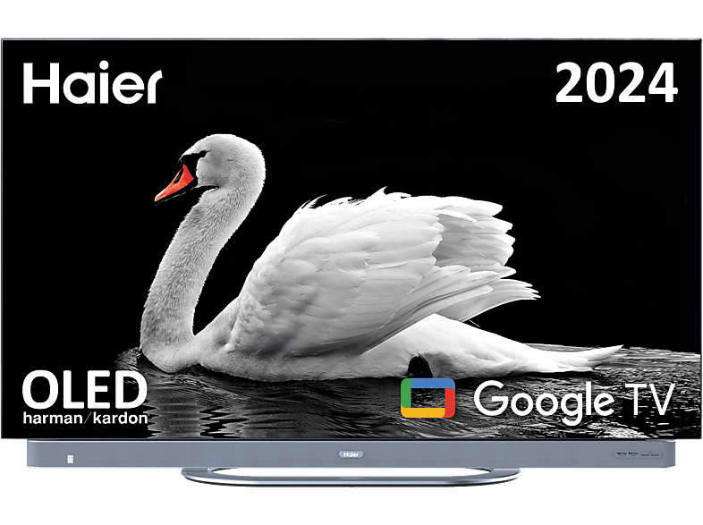 Haier C90E Series H55C900UX Harman Kardon Smart TV (Google TV) HDR 4K Altavoz Frontal Dolby Atmos-Vision Gaming 120Hz Plata