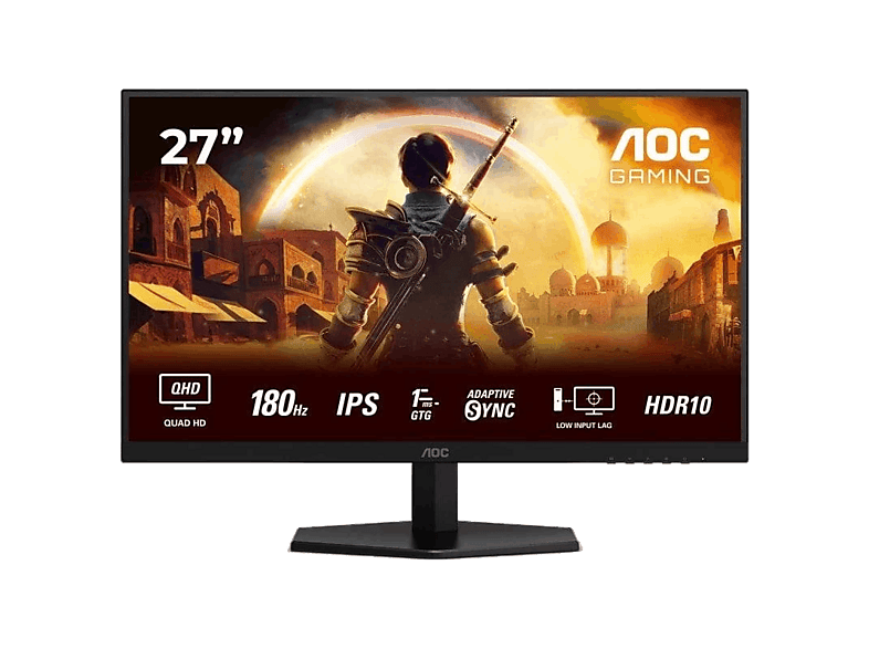 AOC Q27G42XE 27 QHD 180Hz 0.5ms MPRT 1ms GtG Fast IPS G-Sync Compatible Bajo Retraso de Entrada Negro