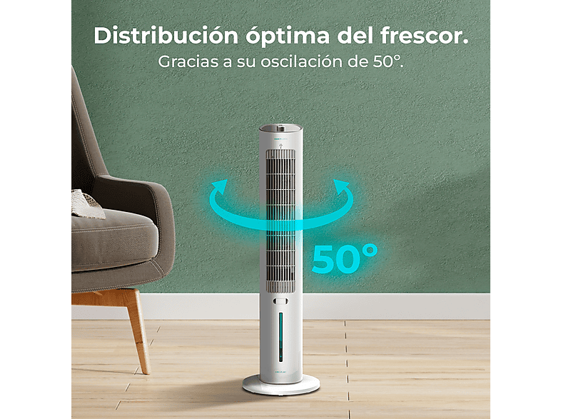 Cecotec EnergySilence 2000 SkyCool 60 W 3 L 3 velocidades 41 Oscilación 50º Difusor de aromas Blanco