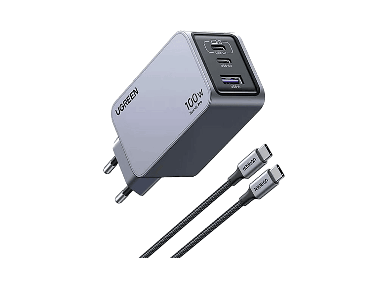 Ugreen UGR25874 Universal 100W 2x USB-C 1x USB-A Carga Rápida Negro