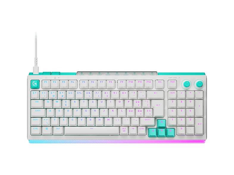 Logitech G G512 X 75 Cable Dual Swap Mecánico/Analógico TMR intercambiable Tasa de sondeo 8K RGB Personalizable PC-Mac Blanco