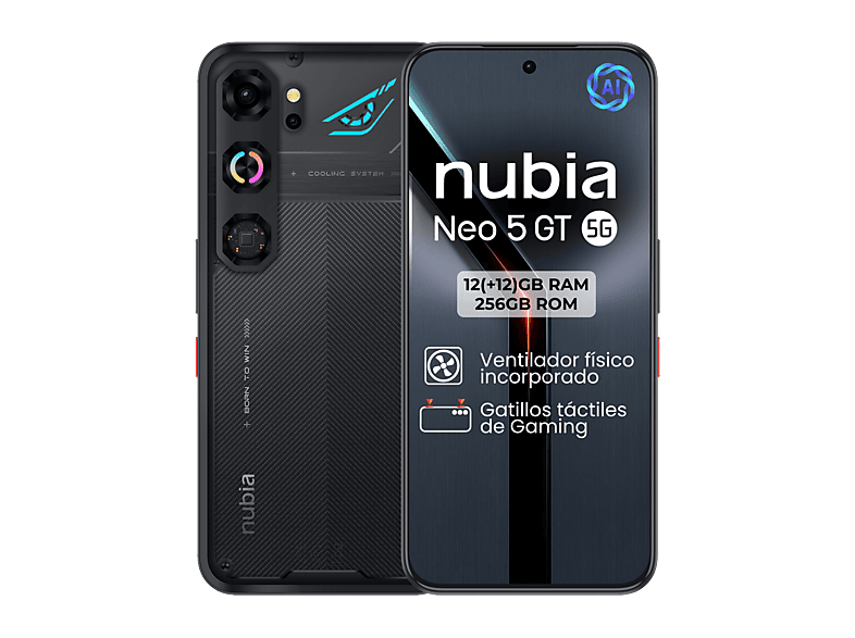 ZTE nubia NEO 5 GT Phantom Black 256GB 12GB RAM 6.8 OLED 1.5K MediaTek D7400 6210mAh