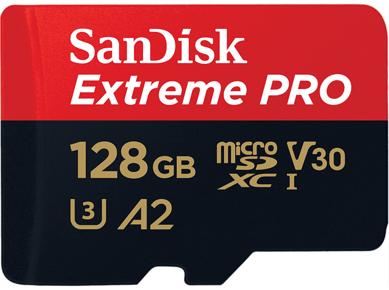 SanDisk Extreme PRO 128 GB Hasta 200 MB/s UHS-I U3 V30 A2 4K UHD y Full HD Negro