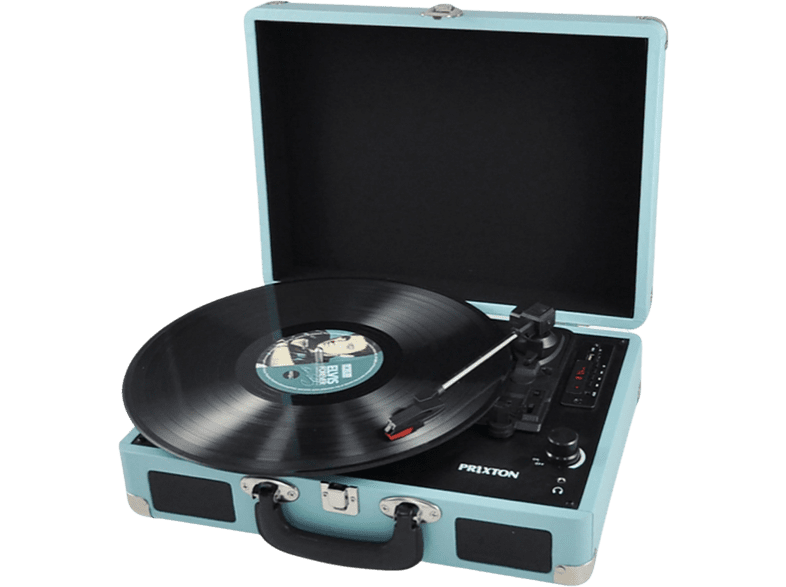 Prixton VC40 Reproductor Vinilo Bluetooth USB Altavoces Incorporados Diseño de Maleta Azul